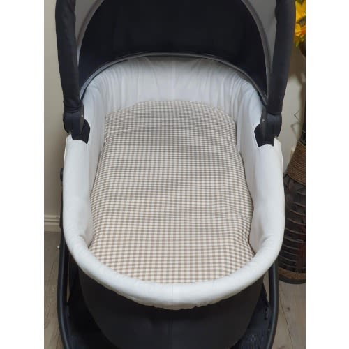 Pram/stroller bassinet liner-Lion gingham mini gingham-Australian made