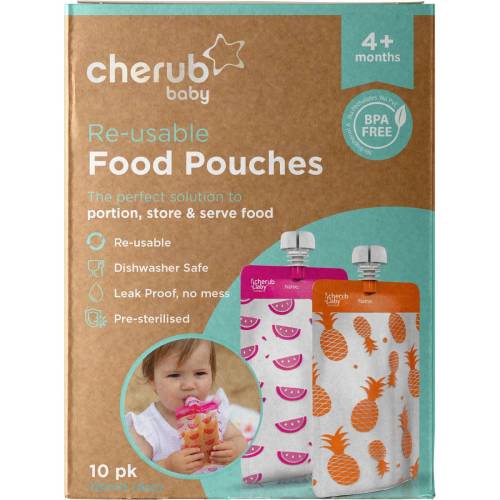 Cherub Baby Food Pouch Minis Assorted 10 pack
