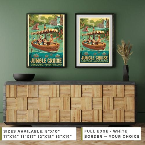 Disneyland Jungle Cruise Attraction Ride Poster | Adventureland Art | 8x10 11x14 11x17 12x18 13x19