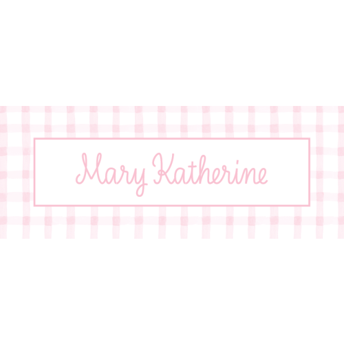 Water Resistant Labels - Pink Gingham