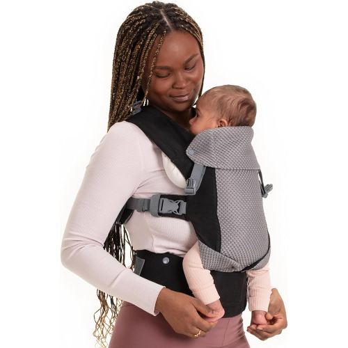 Beco Gemini Baby Carrier from Newborn to Toddler - Certified Ergonomic Newborn Baby Carrier for Infants and Children of 7-35 lbs - M Shape, Adjustable Seat, Breathable 3D Mesh (Cool Black)