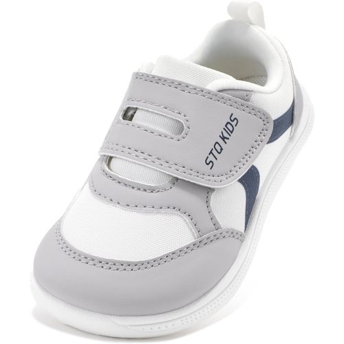 Toddler Wide Toe Box Barefoot Shoes Boys Girls Sneakers Kids Tennis Shoes Preschool Non Slip Lightweight Comfortable First Walking Shoes Running Outdoor Activities