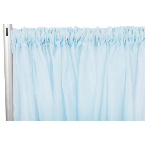 Sheer Voile Flame Retardant (FR) 14ft H x 118" W Drape/Backdrop Curtain Panel - Baby Blue