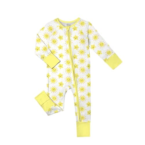 Weiwei Pajamas for Baby Boys & Girls, Viscose from Bamboo Footie Pajamas Convertible Newborn Sleeper, Zipper Onesie 0-24M,YKK
