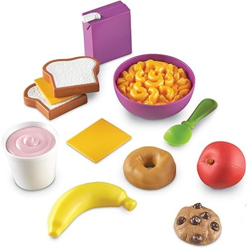 Learning Resources New Sprouts Munch It! Food Set - Food Kitchen Accessories, Pretend Toys, Toddler Picnic Table Games,Kitchen Set, Grocery Fine Motor Skills, Montessori Cooking