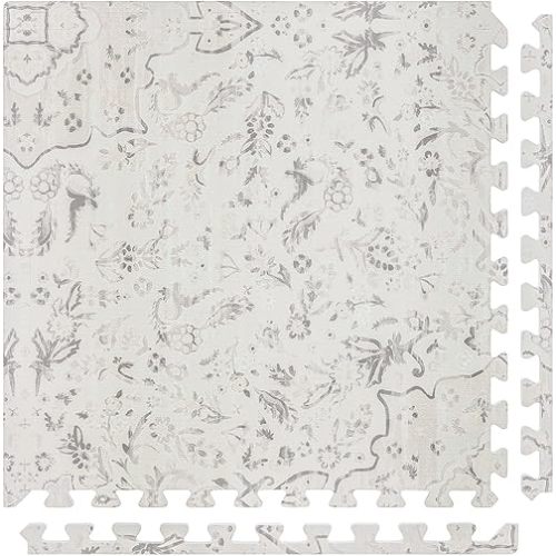 Baby Play Mat – 4x6 Latte Emile – Set of 6 Tiles – Cushioned EVA Foam Play Mat for Floor, Soft Interlocking Baby Crawling Mats for Hard Floors