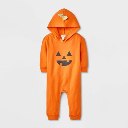 Baby Halloween Pumpkin Hooded Romper - Cat & Jack™ Orange