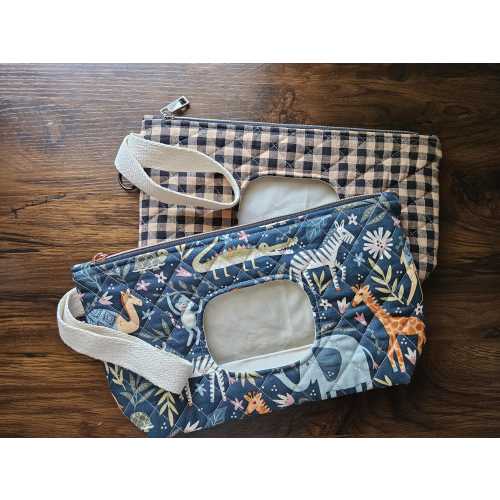 Custom Handmade Quilted Baby Wipes Pouch: Diaper Bag Organizer Wristlet