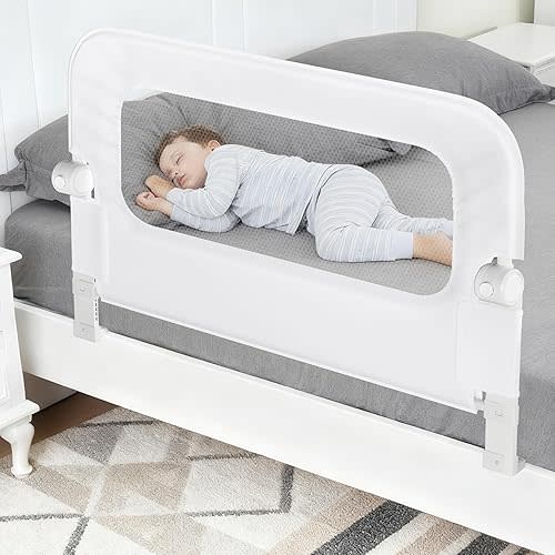 Baby Bed Rail Guard for Toddlers - 35.4" Toddler Bed Rails for Crib,Twin,Full, Queen Bunk Size Bed Swing Down Bedrail Extral Tall Child Safety Side Railing Guards for Kids