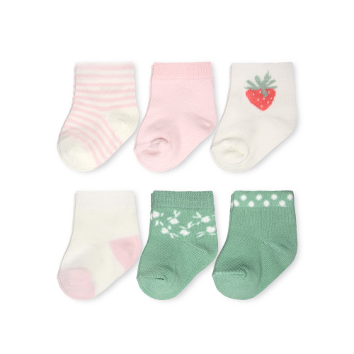 Carter's Child of Mine Newborn Girl Berry Socks 6 Pack Cotton Polyester Spandex