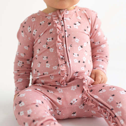 Emmilene Footie Ruffled Zippered One Piece