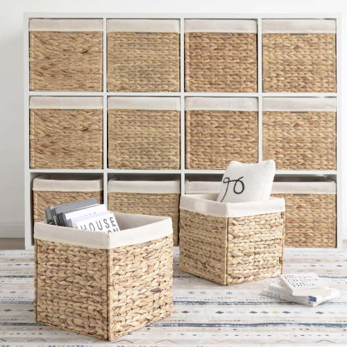 StorageWorks Water Hyacinth Storage Basket Set, 11.8"x11.8"x11.8", 2pk