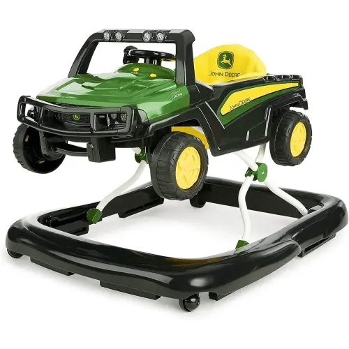 Bright Starts John Deere 4-in-1 Gator Green Baby Activity Center & Push Walker with Removable Interactive Steering Wheel Toy, 6 Months and up