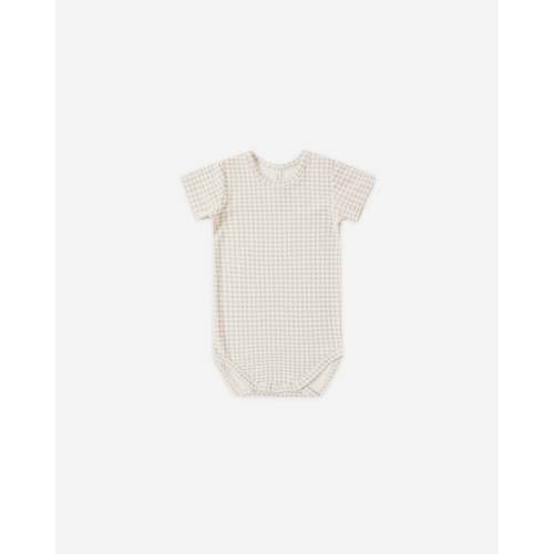 Bamboo Short Sleeve Bodysuit Oat Gingham