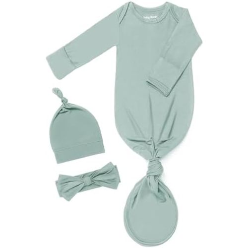 Baby Gowns 0-3 Months Soft Viscose Sleepers For Boy Girl, Breathable Newborn Sleepers With Mitten Cuffs
