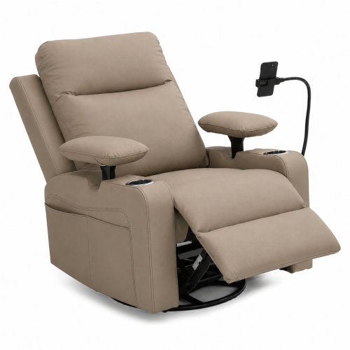 Latitude Run® Oversized Rocking Chair With Adjustable Armrests, Glider Nursing Chair For Breastfeeding, Swivel Recliner Chairs | Wayfair