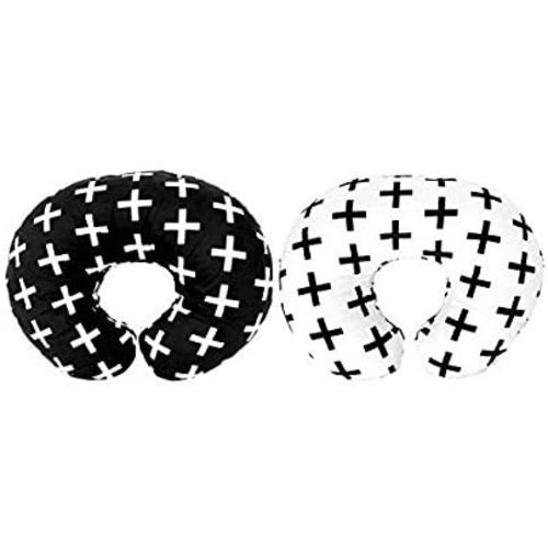 Amazon.com: Mila Millie Premium Quality 2 Pack Nursing Pillow Covers Nordic Swiss Black & White Unisex Design Slipcovers - 100% Cotton Hypoallergenic (Black & White) : Baby