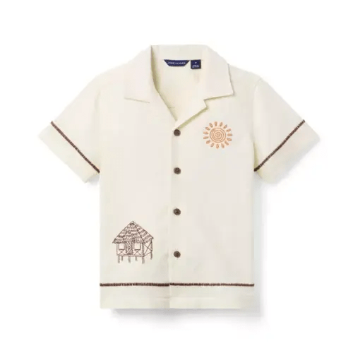 Boy Freshwater Pearl The Embroidered Cabana Shirt by Janie and Jack