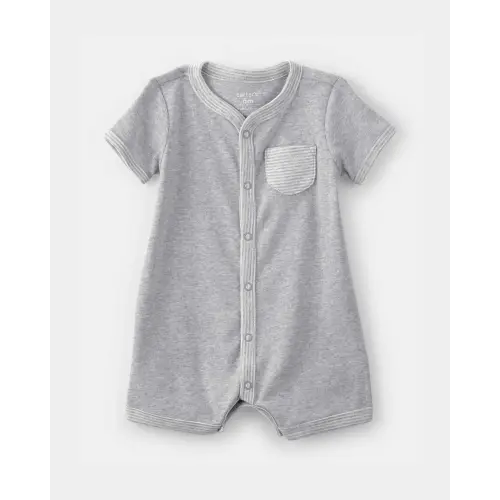 Baby Boy Short-Sleeve Romper - Grey | Carter's