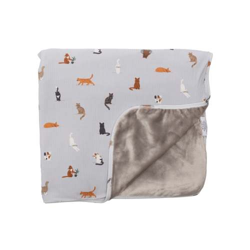 Cats Gray Small Ribbed Toddler Blanket – Brave Little Ones