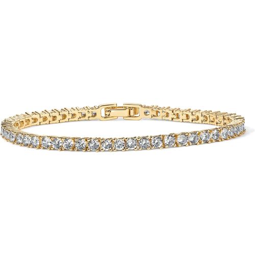 PAVOI 14K Gold Plated 3mm Cubic Zirconia Classic Tennis Bracelet | Gold Bracelets for Women