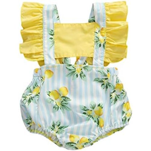 One opening Newborn Baby Girl Princess Ruffles Bodysuits Rompers Backless Patchwork Baby Girl Summer Clothes+Headband