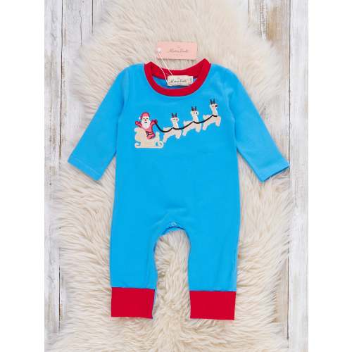 Reindeer Night Christmas Embroidered Romper