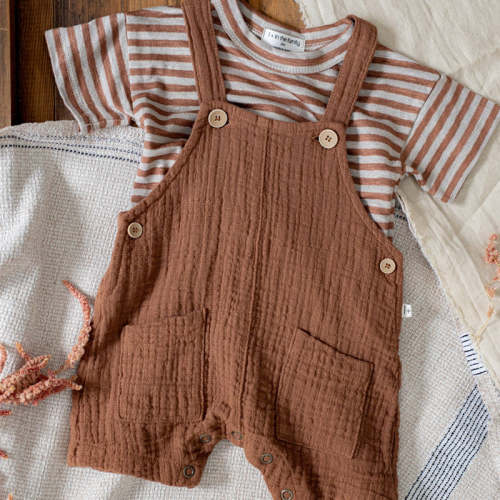 Baby & Kids Cotton Giulio Overall - Sienna – size 12m - MamaOwl
