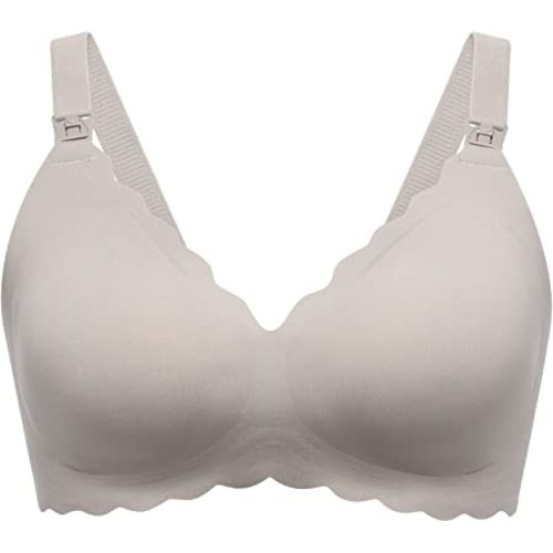 Momcozy Nursing Bras for Breastfeeding, Seamless Pregnancy Maternity Bra Wireless Classic Jelly Strip Support Nursing Bra