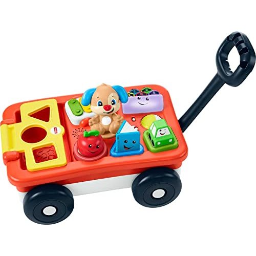 Fisher-Price Baby & Toddler Toy Laugh & Learn Pull & Play Learning Wagon Musical Pull-Along with Activities for Infants Ages 6+ Months