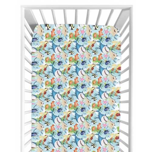 Finding Nemo Fitted Crib Sheet – Pixar Ocean Adventure Baby Bedding, Clownfish & Dory Nursery Decor