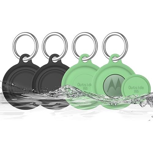 4 Pack for Moto Tag Holder, Waterproof Silicone Cover Compatible with Motorola Moto Tag, Soft Full Body Protective Case for MotoTag Tracker, Fits Finder Keys/Kids/Luggage/Backpacks/Pet