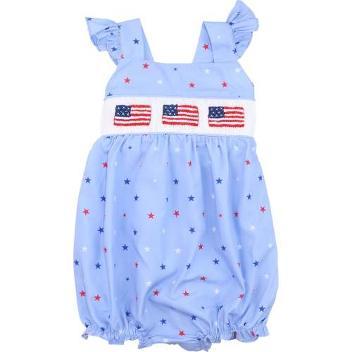 Smocked Stars And Flags Bubble - Cecil & Lou