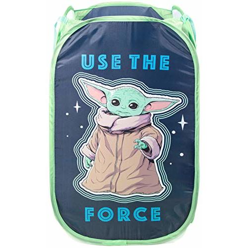 Jay Franco Star Wars The Mandalorian The Child Pop Up Hamper - Mesh Laundry Basket/Bag with Durable Handles - Features Baby Yoda Grogu (Official Star Wars Product)