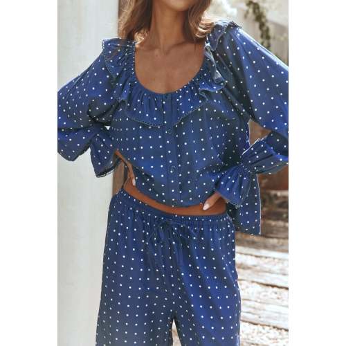 Jemima Sleep Set - Long - ECOVERO™ - Indigo Dot – Small