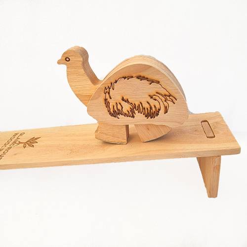 Wooden Walking Emu Toy with Ramp: Australian Animal Toddler Gift