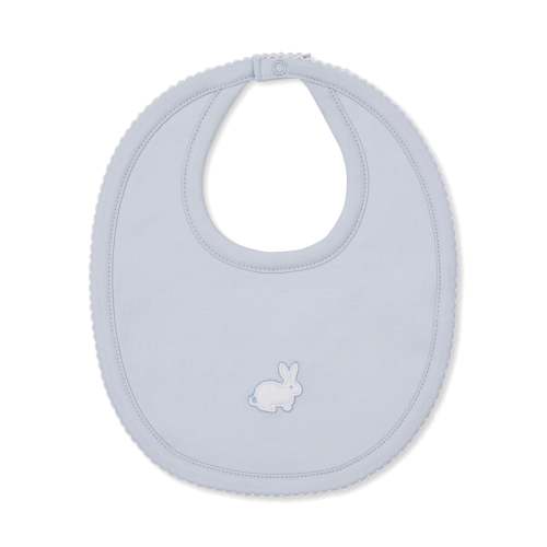 Pique Twin Bunnies Blue Bib