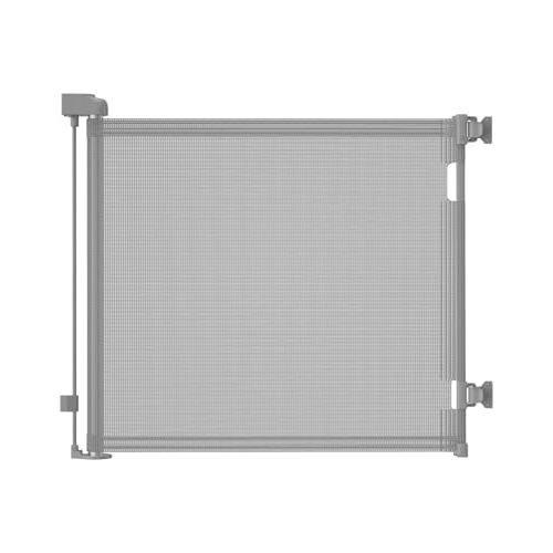 AOURMKOOP Retractable Baby Gate,Mesh Baby Gate or Mesh Dog Gate,33" Tall,Extends up to 55" Wide,Child Safety Gate for Doorways, Stairs, Hallways, Indoor/Outdoor（Grey,33"x55"
