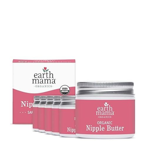 Earth Mama Organic Nipple Butter - 2 fl oz - Lanolin-Free Nipple Cream - Safe, Soothing Balm for Breastfeeding - Postpartum Essentials for Nursing