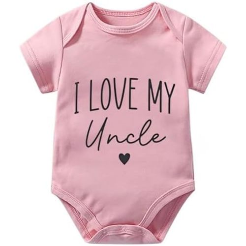 I Love My Uncle Newborn Outfits Baby Clothes Short Sleeve Funny Baby Onsies Infant Romper