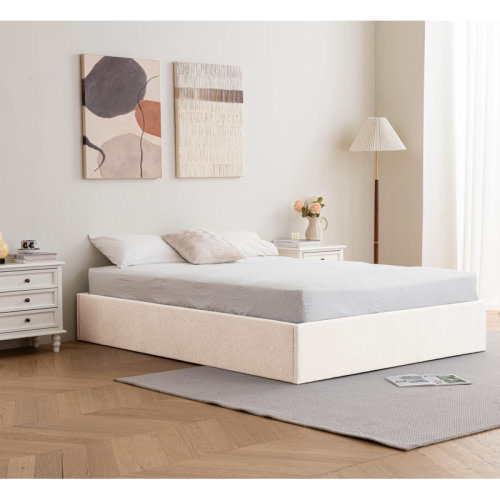 Ebern Designs Braud Upholstered Hydraulic Lift Up Storage Bed Without Headboard & Reviews | Wayfair