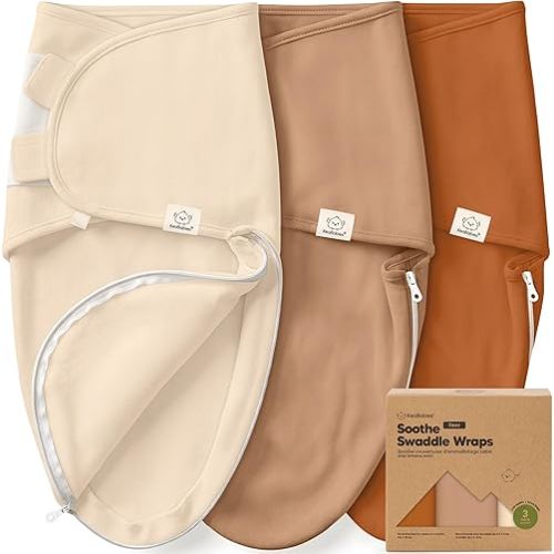 KeaBabies Newborn Swaddles with Zippers - 3-Pack Baby Swaddle Sleep Sacks 0-3 Months, Infant, Baby Girls, Boys, Soft & Durable Sleep Sack Newborn, Easy Diaper Change Swaddling Blanket (Terracotta, OS)