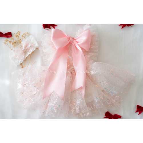 Winter Wonderland Baby Romper, Snowflake White Pink Dress, Christmas Baby Dress, Pink Christmas, Cakes mash Baby Outfits, 1st Birthday Girl