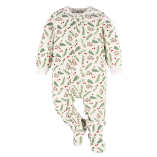 Baby & Toddler Neutral Mistletoe Footed Fleece Pajamas