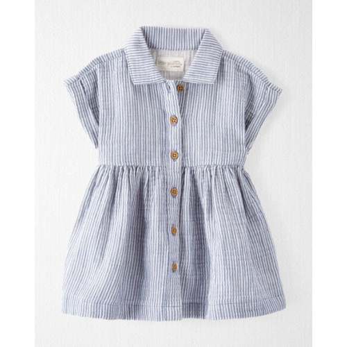 Baby Organic Cotton Striped Button-Front Dress - Little Planet | Carter's