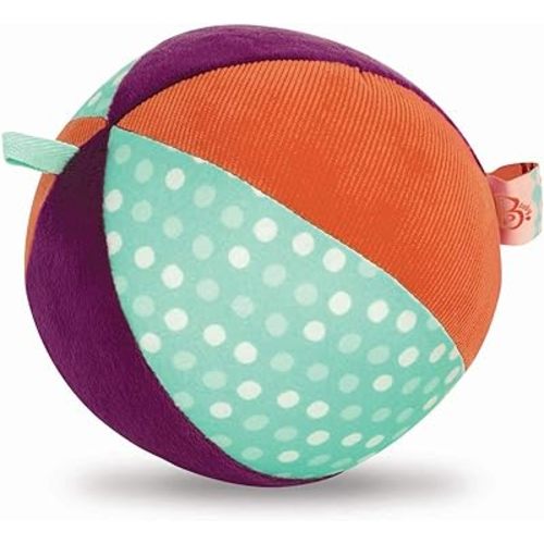 B. toys – Large Textured Plush Baby Ball – Chiming Bell – Gross Motor Skills & Sensory Development – for Babies & Toddlers – Make It Chime – 6+ Months