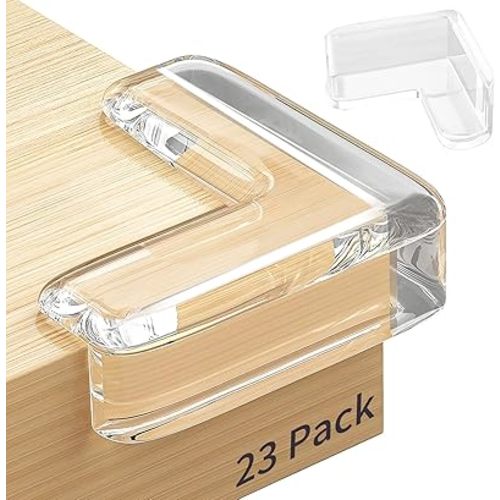 23 Pack Corner Protector, Table Protectors, Clear Furniture Edge Safety & Corner Guards Bumpers Cushion to Cover Sharp Furniture & Table Edges