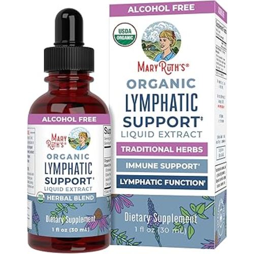 MaryRuth Organics Lymphatic Support Drops | USDA Organic Lymphatic Cleanse Immune Support Supplement| Lymphatic Support with Echinacea & Elderberry | Blue Vervain | Vegan | Non-GMO | 30 Servings