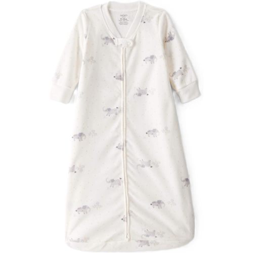 Carter's Unisex Baby Sleep Bag (White Elephant, 3-6 Months)