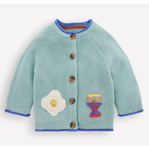 Cotton Logo Cardigan-Aquifer Dippy Eggs | Boden USA